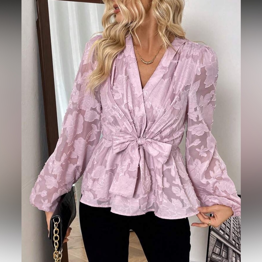 Elegant Pink Floral Blouse
